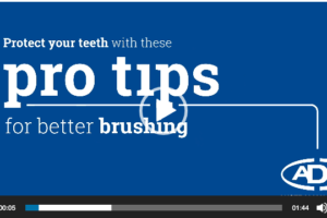 Title of the Australian Dental Association video - Pro tips for better brushing