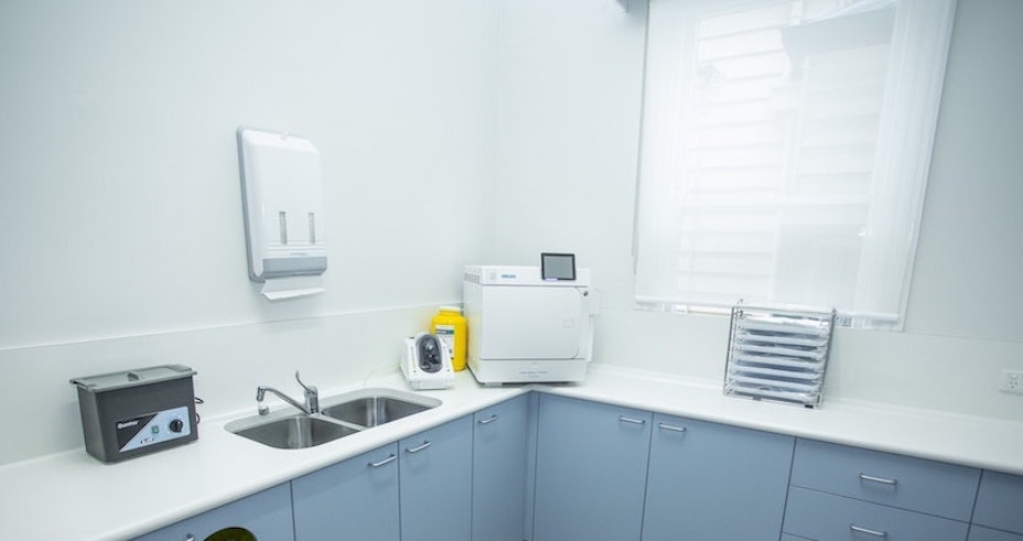 Our sterilisation room where strict dental infection control protocols are carried out